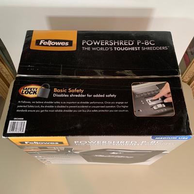 LOT 46 B: NIP Sealed Fellowes Powershred P-8C Cross Cut Paper Shredder Model #CRC34008