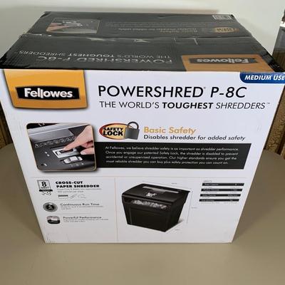 LOT 46 B: NIP Sealed Fellowes Powershred P-8C Cross Cut Paper Shredder Model #CRC34008