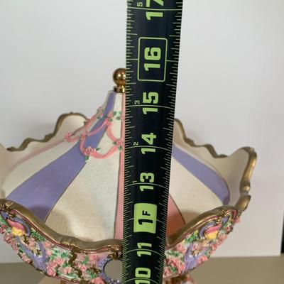 LOT 48 B: 1997 Numbered Limited Edition The S. F. Music Box Co. Les Fleurs d' Amour Carousel Collection Musical Carousel "Waltz...