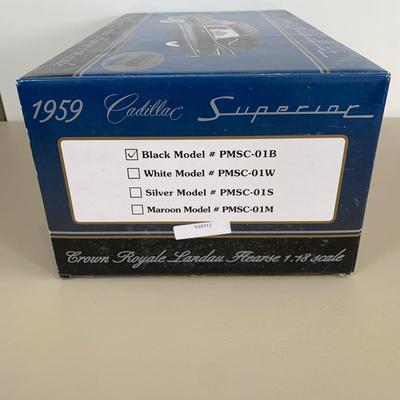 LOT 65 A: Sunset Coach by Precision Miniatures 1959 Cadillac Superior Crown Royale Landau Hearse 1:18 Scale Model #PMSC-01B