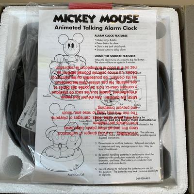 LOT 66 A: NIP Disney's Mickey Mouse Animated Talking Alarm Clock Model #025615