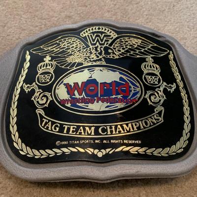LOT 70 A: Children's Foam 1998 & 1999 Jakks WWF Replica Belts