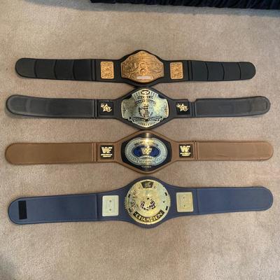 LOT 71 A: Children's Foam WCW & WWF Replica Belts