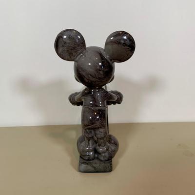 LOT 72 A: Disney Mickey Mouse Faux Marble Office Desk Set w/ NIP Pencils; Coaster, Pencil Holder, Tape Dispenser, & Stapler