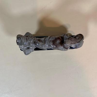 LOT 72 A: Disney Mickey Mouse Faux Marble Office Desk Set w/ NIP Pencils; Coaster, Pencil Holder, Tape Dispenser, & Stapler