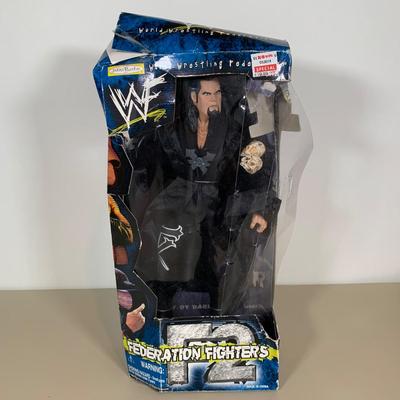 LOT 74 A: Jakks Pacific WWF Back In The Ring Undertaker, Steve Austin, & Steve Foley & F2 Federation Fighters Undertaker...