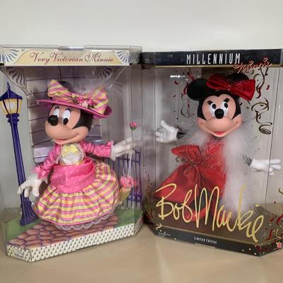 LOT 76 A: NIP Mattel Disney Collector Dolls: Bob Mackie Millennium Minnie Model #22476 & Very Victorian Minnie Model #26292