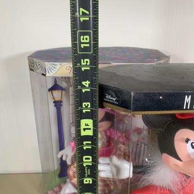 LOT 76 A: NIP Mattel Disney Collector Dolls: Bob Mackie Millennium Minnie Model #22476 & Very Victorian Minnie Model #26292