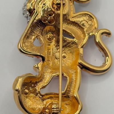 LOT 82B: Disney Gallery Swarovski Crystal Limited Antique Mickey Brooch w/ Easel Display Stand