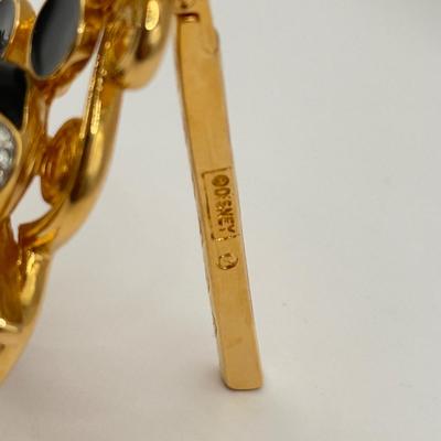 LOT 82B: Disney Gallery Swarovski Crystal Limited Antique Mickey Brooch w/ Easel Display Stand