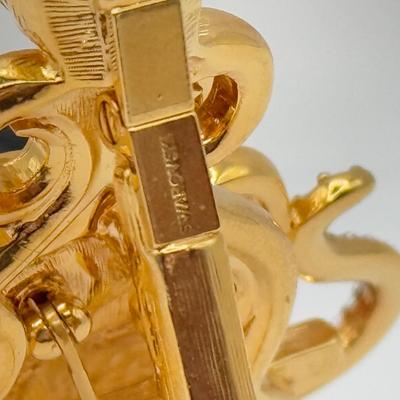 LOT 82B: Disney Gallery Swarovski Crystal Limited Antique Mickey Brooch w/ Easel Display Stand