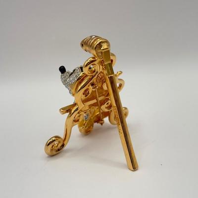 LOT 82B: Disney Gallery Swarovski Crystal Limited Antique Mickey Brooch w/ Easel Display Stand
