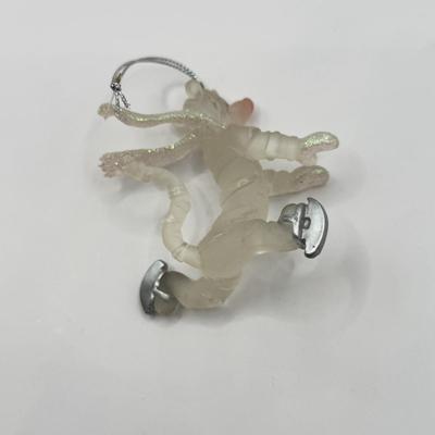 LOT 84B: Disney Christmas Ornaments - Mickey Mouse w/ Gift in Glass Ball, Mini Winnie the Pooh Characters & Glass Ice Skating Tigger