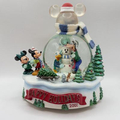 LOT 86B: 2001 Disney Christmas Mickey & Friends "Winter Wonderland" Musical Snowglobe w/ Mini Holiday Mickey Mouse Snowglobes
