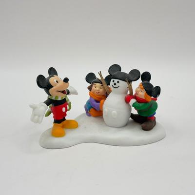 LOT 87B: Disney Ceramic Christmas Ornaments & Figures incl. Department 56 "75 Years with Mickey" Snowman Figurine
