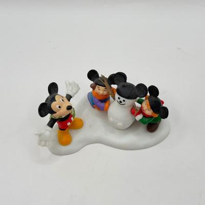 LOT 87B: Disney Ceramic Christmas Ornaments & Figures incl. Department 56 "75 Years with Mickey" Snowman Figurine