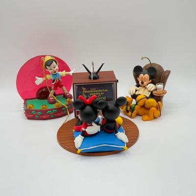 LOT 88B: Disney Hallmark Christmas Ornaments - World of Disney TV, Pinocchio & Sleepy Mickey and Pluto