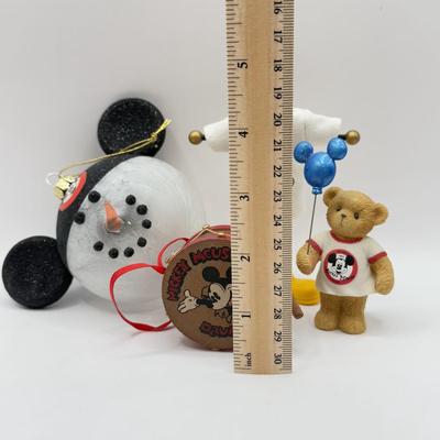 LOT 89B: Disney Mickey Mouse Club Ornaments, 2007 Hallmark Mickey Mouse T-Shirt Ornament & Cherished Teddies "Jeri" Figurine