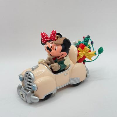 LOT 90B: Disney Ornaments - Minnie Mouse Ballerina, 2004 Hallmark Mickey and Minnie in Car & 2003 Hallmark Mistletoe Clip On