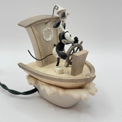 LOT 91B: 2003 Disney Hallmark Keepsake Steamboat Willie Magic Ornament & Mickey Mouse Steamboat Willie Faceted Acrylic Lucite...