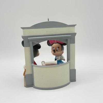 LOT 92B: Disney Mickey & Minnie Ornament collection - 2005 Hallmark Soda Shop, 2008 Hallmark Window-Shopping & More