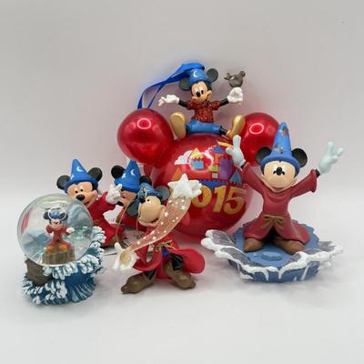 LOT 93B: Disney Fantasia Sorcerer Mickey Collection - Ornaments, Snowglobe, Toys