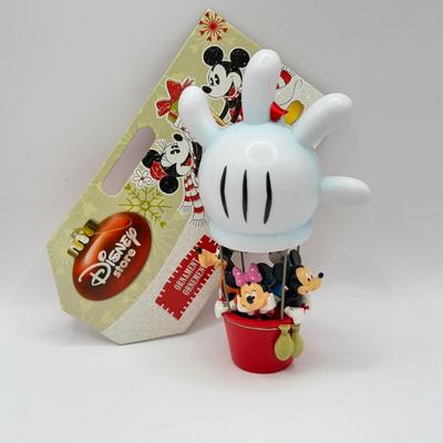 LOT 94B: Disney Store Hot Air Balloon Ornament & Hallmark Ornaments - 2007 Mickey and Minnie Dashing Through the Mall & 2008...