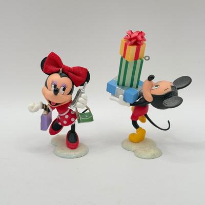 LOT 94B: Disney Store Hot Air Balloon Ornament & Hallmark Ornaments - 2007 Mickey and Minnie Dashing Through the Mall & 2008...