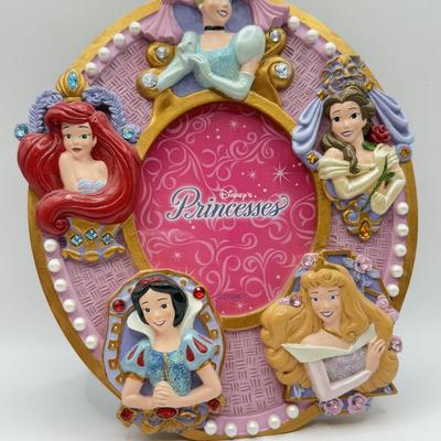 LOT 97A: Disney Princess Collection - Enesco Christmas Musical Snowglobes (Snow White & Cinderella) & Photo Frame