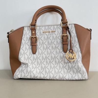 LOT 99A: Michael Kors Leather Ciara Zip Top Handbag