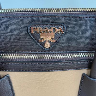 LOT 100A: Prada Saffiano Medium Beige Tote Handbag