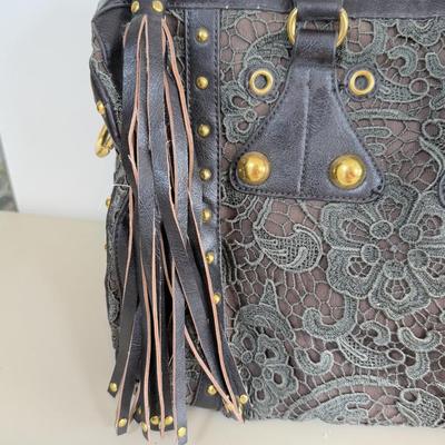 LOT 101AL: Big Buddha Lace Stud Handbag