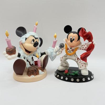 LOT 102B: Walt Disney Classics Mickey's Birthday Party "Happy Birthday!" Porcelain Sculpture & Hamilton "Jumpsuit...