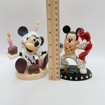 LOT 102B: Walt Disney Classics Mickey's Birthday Party "Happy Birthday!" Porcelain Sculpture & Hamilton "Jumpsuit...