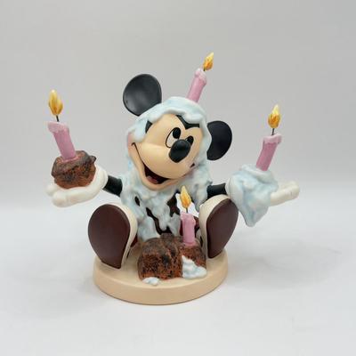 LOT 102B: Walt Disney Classics Mickey's Birthday Party "Happy Birthday!" Porcelain Sculpture & Hamilton "Jumpsuit...