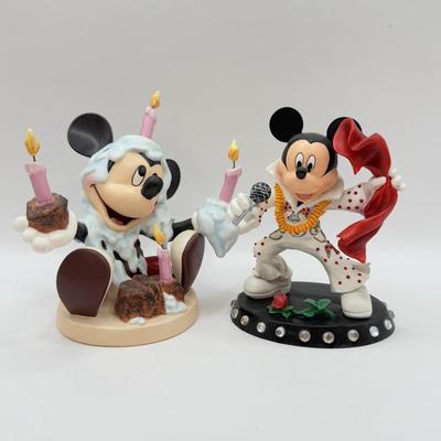 LOT 102B: Walt Disney Classics Mickey's Birthday Party "Happy Birthday!" Porcelain Sculpture & Hamilton "Jumpsuit...