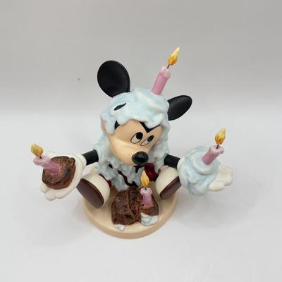 LOT 102B: Walt Disney Classics Mickey's Birthday Party "Happy Birthday!" Porcelain Sculpture & Hamilton "Jumpsuit...