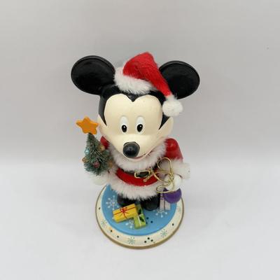 LOT 103B: Disney Kurt S Adler Mickey as Santa Christmas Nutcracker & Disney Christmas Snowglobes - "Sleigh Ride" &...