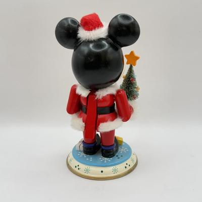 LOT 103B: Disney Kurt S Adler Mickey as Santa Christmas Nutcracker & Disney Christmas Snowglobes - "Sleigh Ride" &...