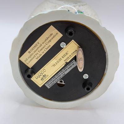 LOT 103B: Disney Kurt S Adler Mickey as Santa Christmas Nutcracker & Disney Christmas Snowglobes - "Sleigh Ride" &...