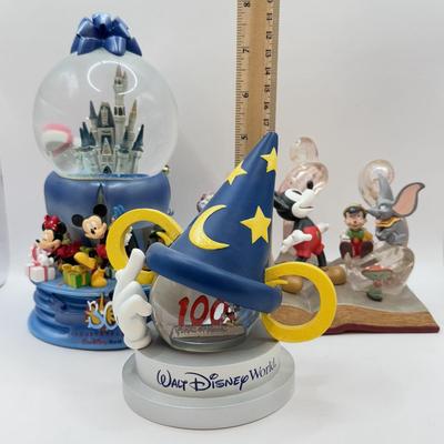 LOT 104B: Vintage Walt Disney World 30th Anniversary Mickey & Friends Cinderella Castle Snowglobe, Walt Disney 75th Anniversary...