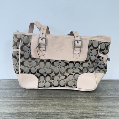 LOT 106A: Coach Leather and Canvas Medium Tote Handbag