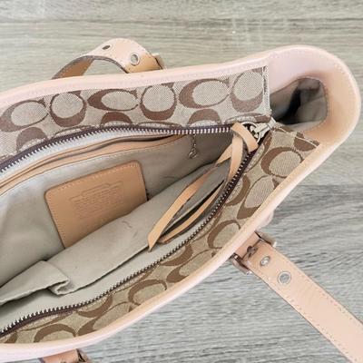 LOT 106A: Coach Leather and Canvas Medium Tote Handbag