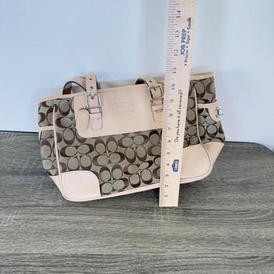 LOT 106A: Coach Leather and Canvas Medium Tote Handbag