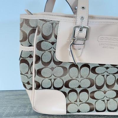 LOT 106A: Coach Leather and Canvas Medium Tote Handbag