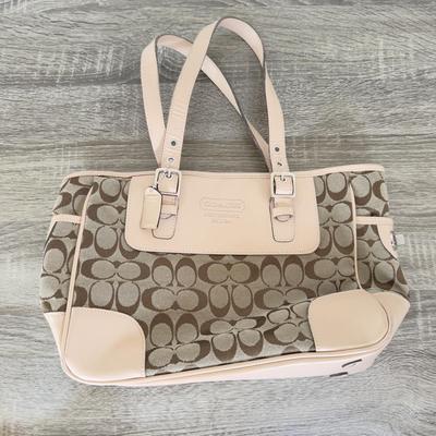 LOT 106A: Coach Leather and Canvas Medium Tote Handbag