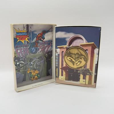 LOT 113J: 1999 Universal Studios Islands of Adventure Marvel Super Hero Island Spider-man Coin Medallion in Original Box