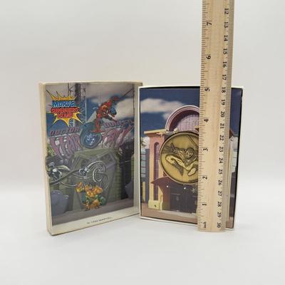 LOT 113J: 1999 Universal Studios Islands of Adventure Marvel Super Hero Island Spider-man Coin Medallion in Original Box