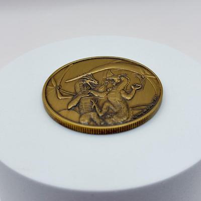 LOT 114J: 1999 Universal Studios Islands of Adventure The Lost Continent Dragon Coin Medallion in Original Box