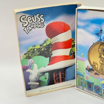 LOT 115J: 1999 Universal Studios Islands of Adventure Seuss Landings Cat in the Hat Coin Medallion in Original Box